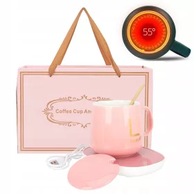  KAFFEE-/TEEHEIZ-SET, BECHERLÖFFEL, USB-KABEL, GESCHENK