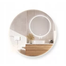    Runder Spiegel, LED beleuchtet, 120 cm, RIAU, mit Touch-Schalter