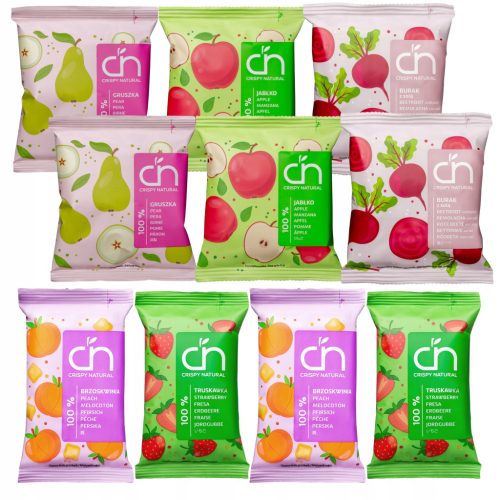 Crispy Natural: Set aus getrockneten Fruchtchips ohne Zuckerzusatz