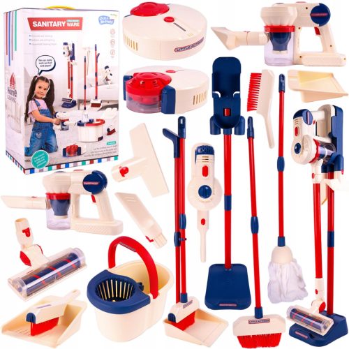  INTERAKTIVES REINIGUNGSSET XXL MOP BATTERIEBETRIEBENER STAUBSAUGER FÜR KINDER