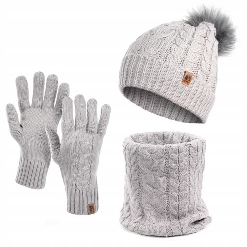  Heyo-Set: Mütze, Halswärmer (Golf), Handschuhe HZ0004, Universalgröße, grau