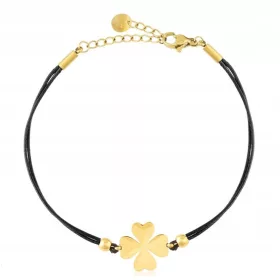  GOLDARMBAND, CHIRURGISCHER STAHL 316L, KLEEBLATTBAND