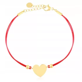  GOLDARMBAND, CHIRURGISCHER STAHL 316L, ROTE HERZBAND