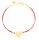  GOLDARMBAND, CHIRURGISCHER STAHL 316L, ROTE HERZBAND