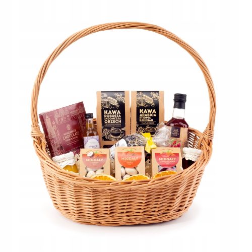  Eleganter Geschenkkorb KAFFEE MANDELN im Geschenkset Schokolade HONIG