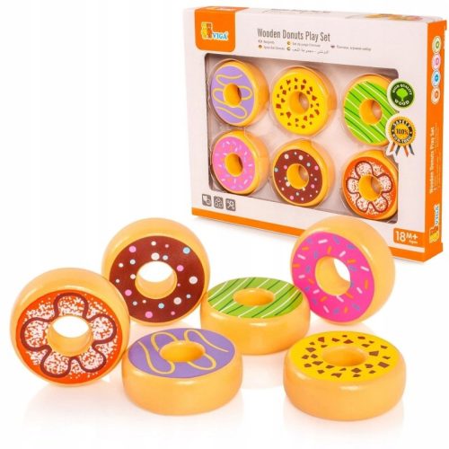  VIGA Donuts aus Holz 6 Stk