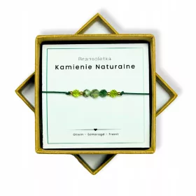    Armband aus Natursteinen – Peridot, Smaragd, Frenit – Geschenk für Damen