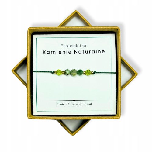  Armband aus Natursteinen – Peridot, Smaragd, Frenit – Geschenk für Damen