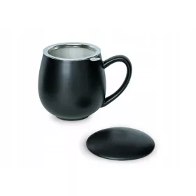    Mattschwarzer, praktischer und eleganter Teebecher, Geschenk