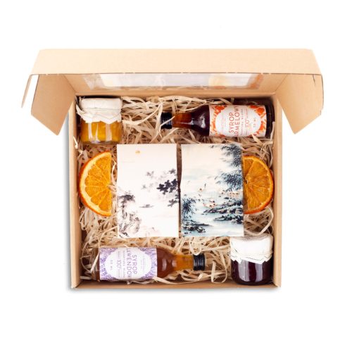  Geschenkbox Obst TEE Kaffee SIRUP Marmelade Geschenk Geschenk
