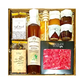   Großer Korb, Geschenkbox, Geschenk, Honig, Tee, Sirup, Marmelade, Kaffee