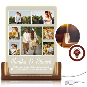    Holz-LED-Rahmenlampe mit Ihrem Foto, Valentinstagsgeschenk für Sie