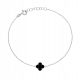  Silbernes Kleeblatt-Armband, schwarzer Onyx PR.925, 19 cm