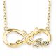 Goldene Infinity-Halskette mit rosévergoldetem 585er Forever Love-SILBER 925