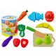  SET AUS GEMÜSE UND FRÜCHTEN ZUM SCHNEIDEN IN EINEM EIMER