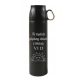  Edelstahl-Thermoskanne 500 ml mit Becher, schwarz, mit Gravur, Personalisierung