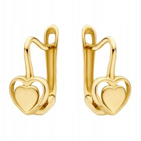  GOLD OHRRINGE Englisch pr. 585 HERZEN Herzen