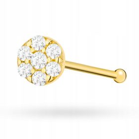  GOLD-NASE-OHRRING pr. 585 KREIS mit Zirkonen