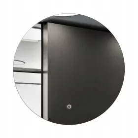    LED-Spiegel 50 cm rund ohne Rahmen, Hintergrundbeleuchtung, polierte Oberfläche, Touch-Schalter