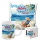  GESCHENK FÜR EINEN RUHESTAND BECHER KISSEN DAS LEBEN BEGINS IM RUHESTAND + NAME