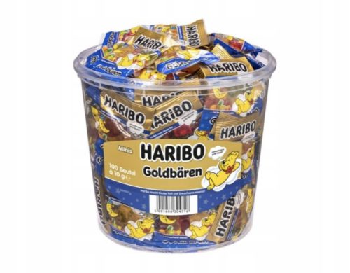 HARIBO Goldbären Gute Nacht, Schlafende Bärchen, 100 Mini-Packungen