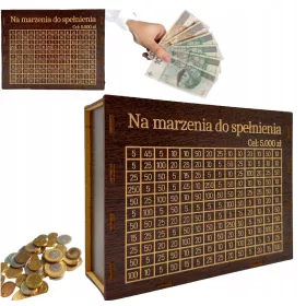    WENGE-SPARKARTEN-BOX MIT GRAVUR IHRER INSTRATIONS-GESCHENK-HERAUSFORDERUNG