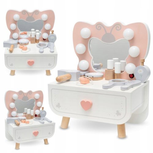  Mini-Schminktisch aus Holz mit LED-Beleuchtung Mamabrum Butterfly