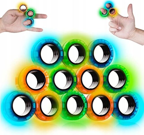  12 Stück magnetische Zappelring-Spielzeuge