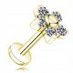  TITAN-LABRET-OHRRING, GOLDBLUMEN-OHR-HELIX-ZIRKONIA 1,2/6