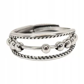    Silberring mit beweglichen Kugeln – Chirurgenstahl, Schmuck als Geschenk