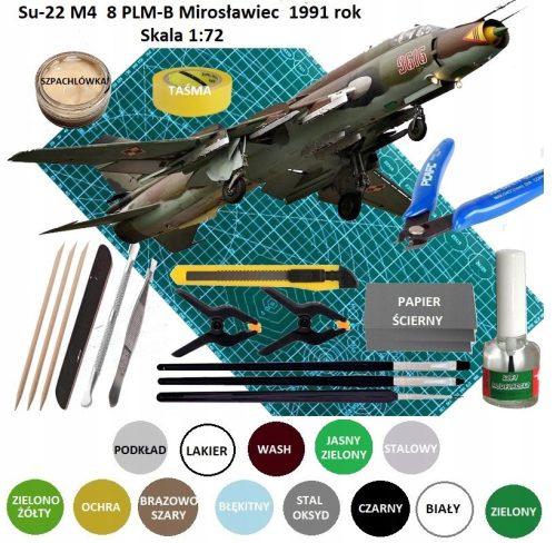  FLUGZEUGMODELL zum Zusammenbau Su-22M4 Monteur, Matte, Farben, Grundierung, Lack...
