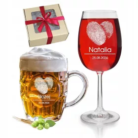    HOCHZEITSGESCHENK FÜR DAS NEUE PAAR HOCHZEITSWEINGLAS + BIERSCHLÜSSEL