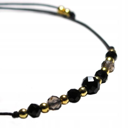  SCHWARZES TURMALIN-Armband Turmalin-Onyx-Quarz aus Natursteinen