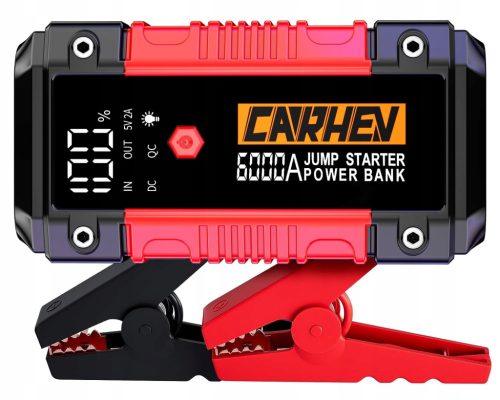  CARHEV Powerbank 6000A Starthilfe 12V 10L Benzin Diesel LED-Taschenlampe