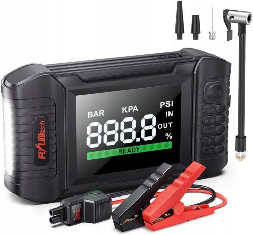  FLYLINKTECH Starter-Powerbank mit Kompressor, 5000 A, 150 PSI, LED-Bildschirm