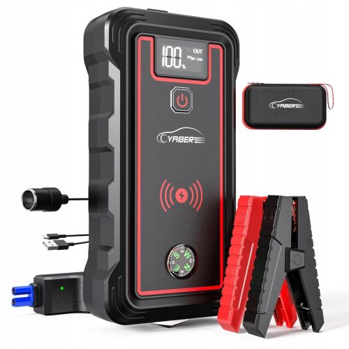  YABER Powerbank 5000A 23800mAh Starthilfe Kabelloses LED-Ladegerät