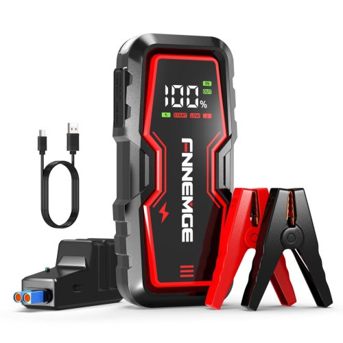  FNNEMGE Auto Powerbank 3000A 12V wiederaufladbarer USB-LED-Bildschirm
