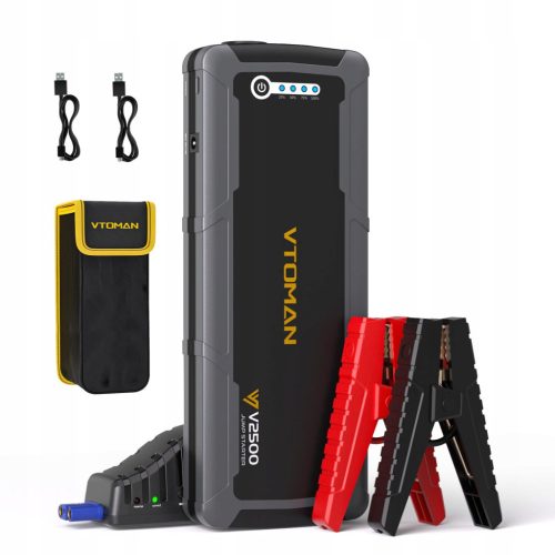  VTOMAN V2500 2500A Starthilfe-Powerbank für 12-V-Batterien, LED-Taschenlampe