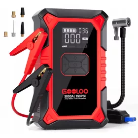    GOOLOO 3000A Powerbank mit 150PSI Kompressor für 12V-Fahrzeuge