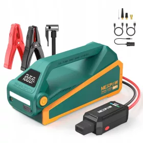    NEXPOW 4000A Powerbank mit LCD-Kompressor-Taschenlampe für Benzin und Diesel