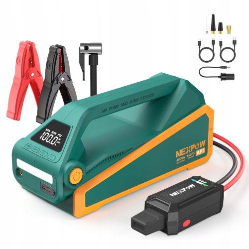  NEXPOW 4000A Powerbank mit LCD-Kompressor-Taschenlampe für Benzin und Diesel