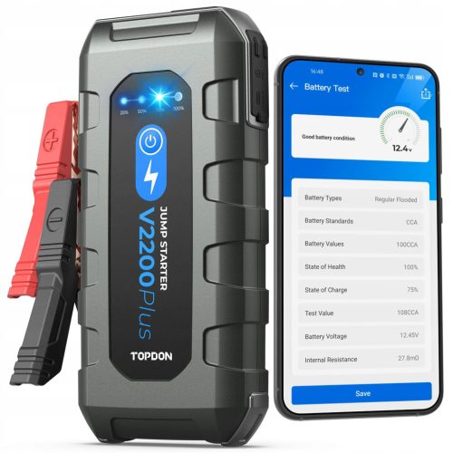  TOPDON V2200 Plus Powerbank und Batterietester 2200A Booster 12V