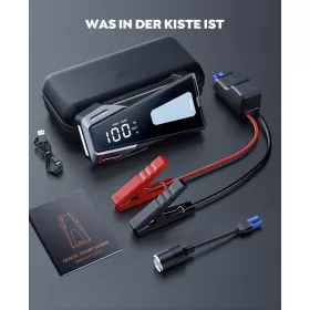    BuTure VAC Powerbank 4000A 12V für Benzin und Diesel mit LED-Taschenlampe zum Starten