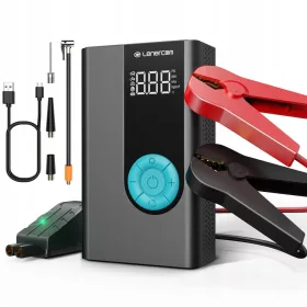    LENERCOM Powerbank mit Kompressor 1500 A 12 V 150 PSI Schnellladung