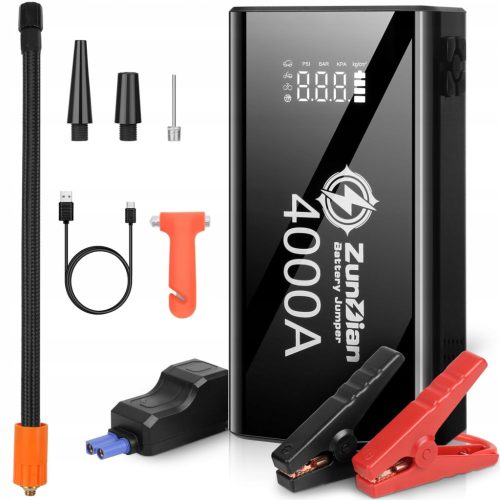  AUTO 4in1 Powerbank 4000A Startkompressor 12V 8,0L Benzin 6,0L Diesel