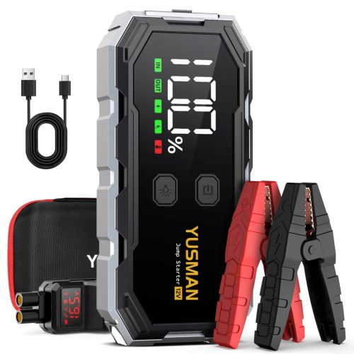  YUSMAN Starthilfe-Powerbank 5000 A 12 V für Autos und Diesel, 10,0 l LCD-LED