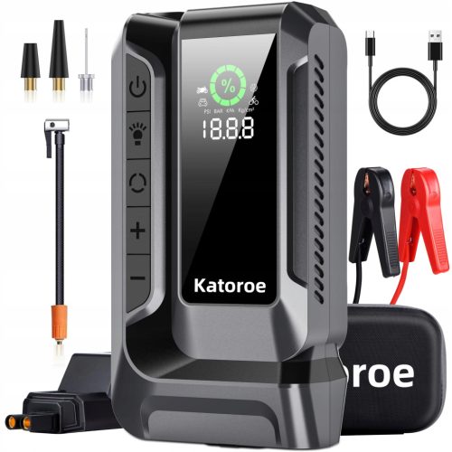  KATOROE Starterbank mit Kompressor 150PSI 4000A LED-Taschenlampe