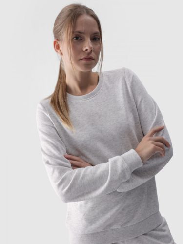  Damen-Sweatshirt ohne Reißverschluss ohne Kapuze 4F 4FWMM00TSWSF1469 - grau