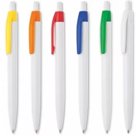    KUNSTSTOFFSTIFTE mit buntem Aufdruck, Beschriftung, Firmenwerbelogo, 100 Stück.