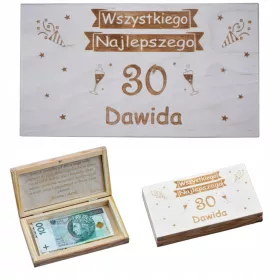    Holzkiste personalisiert als Geschenk, Geld, Geburtstagswünsche